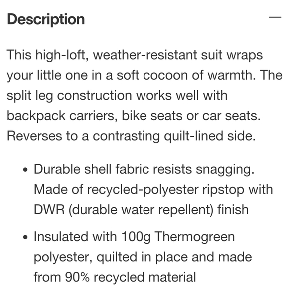 **sold** 6-12 month PATAGONIA Puffball Bunting Suit, reversible - Picture 10 of 14